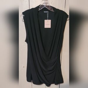 BloomChic Women's Black Drape Top